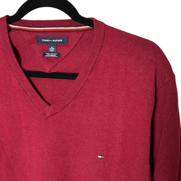 Tommy Hilfiger cashmere cotton blend  sweater,v neck,men size L, PTP 22”-25”. EC - Picture 7 of 12